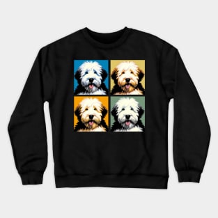 Pop Retro Art Old English Sheepdog - Cute Puppy Crewneck Sweatshirt